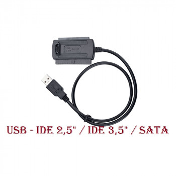 переходник USB- IDE 2,5' / IDE 3,5' / SATA,  VCOM VUS7055