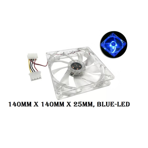 вентилятор 140x140x25mm CC 14025-SL4B. Blue-LED, 12v 0,11a