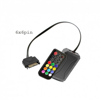 Контроллер вентиляторов RGB, Ginzzu CRC6, 6x6pin, питание SATA