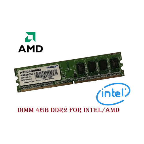 ОЗУ Dimm 4Gb PC2-6400(800)DDR2 Patriot PSD24G8002 для Intel / AMD