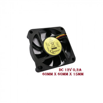 вентилятор 60x60x15mm Gembird D60BH-12AS3, 12v 0,2a