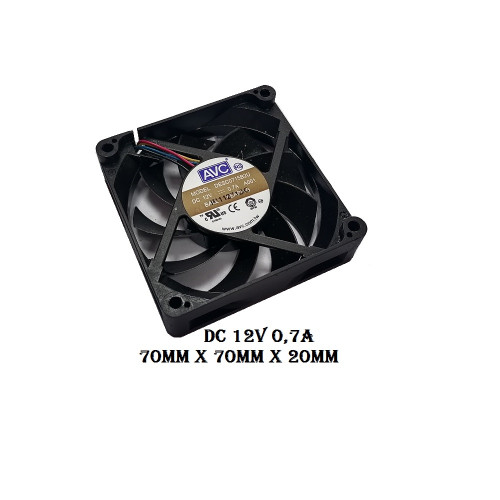 вентилятор 70x70x20mm AVC DESC0715B2U, 12v 0,7a