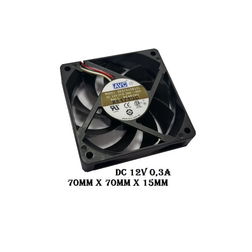 вентилятор 70x70x15mm AVC DE07015B12L, 12v 0,3a