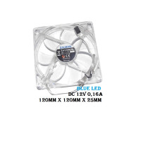 вентилятор 120x120x25mm Zalman ZA1225CSL/SL, Blue-LED, 12v 0.16a