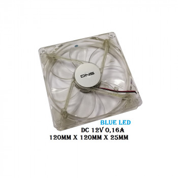 вентилятор 120x120x25mm DNS 12025-BLU, Blue-LED, 12v 0.16a