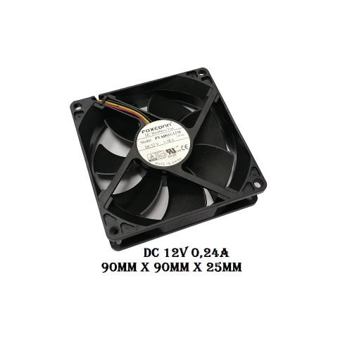 вентилятор 90x90x25mm Foxconn PVA092G12M, 12v 0,24a