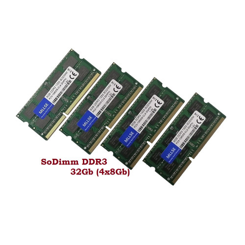 ОЗУ So-Dimm 32Gb PC3-10600s, DDR3-1333, Milse / SKhynix H5TC4G43BFR PBA (Kit 4x8Gb)