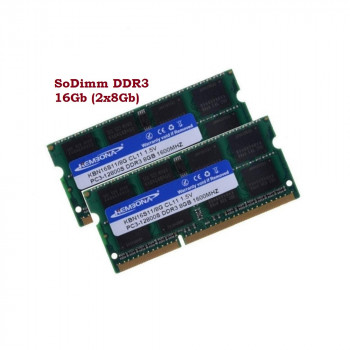 ОЗУ So-Dimm 16Gb PC3-12800s, DDR3-1600, KemBona (Samsung) KBN16S11/8 (Kit 2x8Gb)
