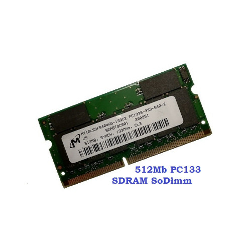 ОЗУ So-Dimm 512Mb PC133, 144-pin, SDRAM Micron MT16LSDF6464HG-133C2
