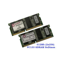 ОЗУ So-Dimm 512Mb PC133, 144-pin, SDRAM KingSton KVR133X64SC3L/256 99O5217-OO4.A00LF (Kit 2x256Mb) 