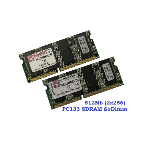 ОЗУ So-Dimm 512Mb PC133, 144-pin, SDRAM KingSton KVR133X64SC3L/256 99O5217-OO4.A00LF (Kit 2x256Mb) 