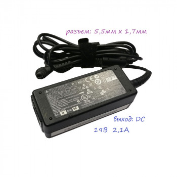 блок питания Acer/ Delta ADP-40PH BB, 19V 2,1A, размер штекера 5,5mm x 1,7mm