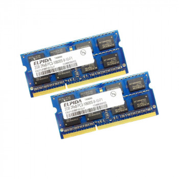 ОЗУ So-Dimm 4Gb PC3-10600, DDR3-1333, Elpida EBJ21UE8BFU0-DJ-F (Kit 2x2Gb)
