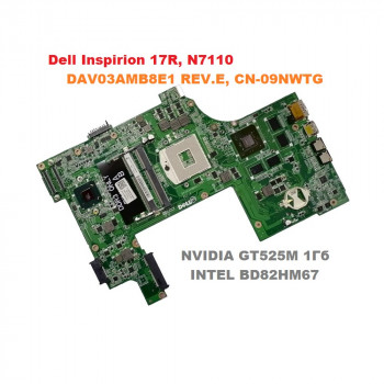 Материнская плата DAV03AMB8E1 REV.E, CN-09NWTG для Dell Inspirion 17R, N7110 -рабочая
