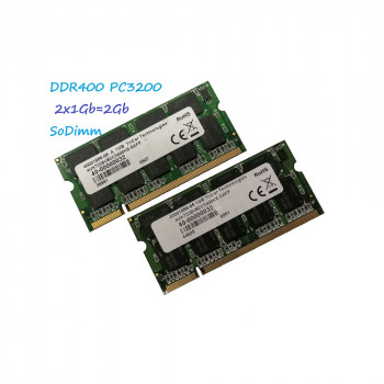 ОЗУ So-Dimm 2Gb DDR400, PC3200, TriCor/Samsung AVK7228U52C3400K8-SAFP (Kit 2x1Gb) 