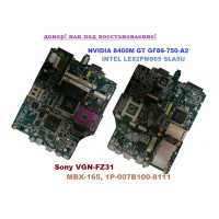Материнская плата MBX-165, 1P-007B100-8111 для ноутбука Sony VGN-FZ31, донор!!!