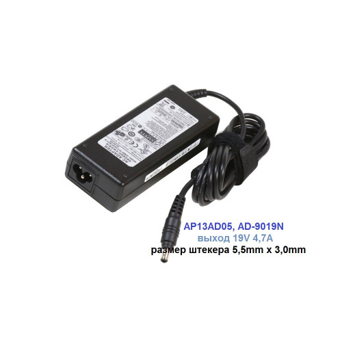 блок питания Samsung AP13AD05, AD-9019N, 19V 4,7A, размер штекера 5,5mm x 3,0mm