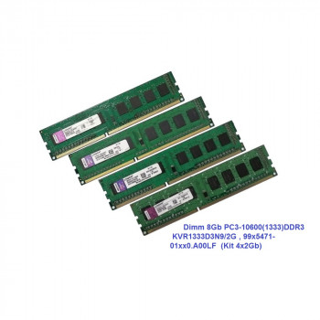 ОЗУ Dimm 8Gb PC3-10600(1333)DDR3 Kingston KVR1333D3N9/2G , 99x5471-01xx0.A00LF  (Kit 4x2Gb)