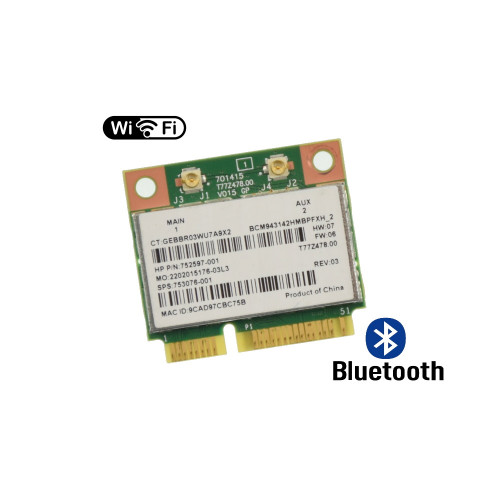 контроллер  WLAN Wi-Fi microPCI-Express BroadCom BCM943142HM, SPS:753076-001, 802.11 b/g/n + Bluetooth 3.0 