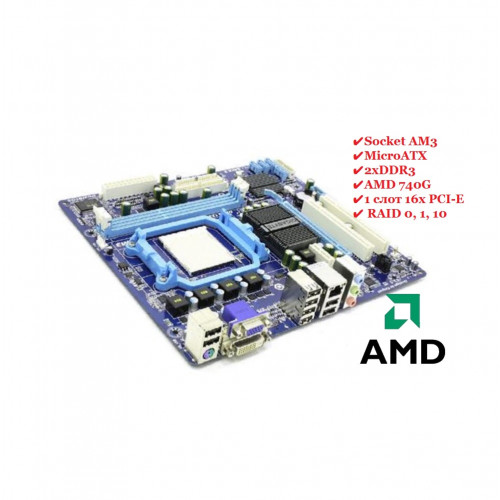 материнская плата сокет Am3 GigaByte GA-MA78LMT-S2 rev1.3 чипсет AMD740G 
