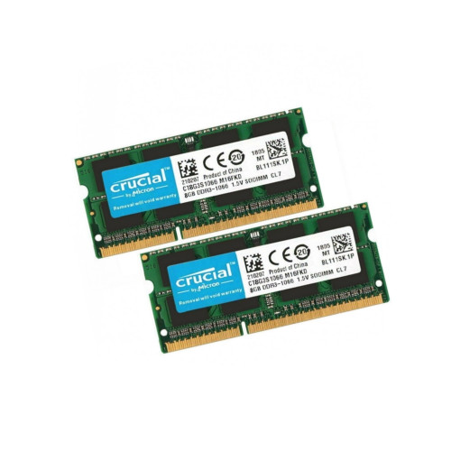 ОЗУ So-Dimm 16Gb PC3-8500s, DDR3-1066, Crucial CT8G3S1066.M16FKD (Kit 2x8Gb)