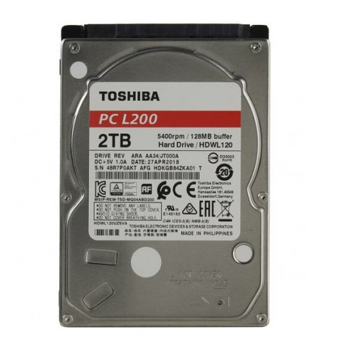 Винчестер 2,5" 2Тб SATA Toshiba L200 HDWL120UZSVA