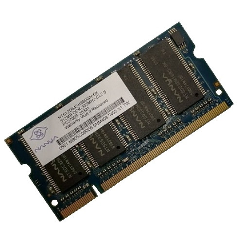 ОЗУ So-Dimm 512Mb PC-2700, DDR-333 Nanya NT512D64SH8B0GN-6K