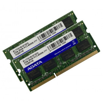 ОЗУ So-Dimm 4Gb PC3-8500, DDR3-1066, Adata EL7YG1B1672ZG  (Kit 2x2Gb)