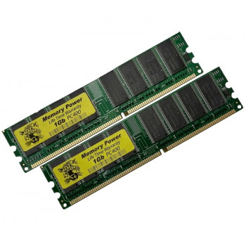 ОЗУ Dimm 2Gb PC-3200(400)DDR Memory Power  (Kit 2x1Gb)
