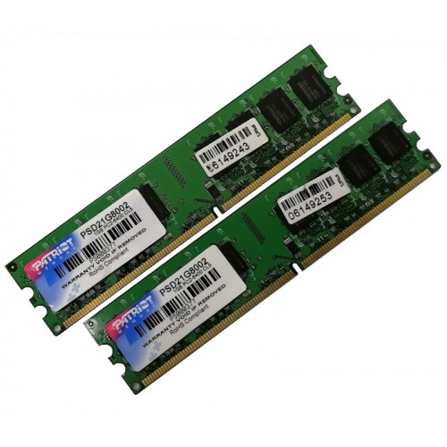 ОЗУ Dimm 2Gb PC2-6400(800)DDR2 Patriot PSD21G80002  (Kit 2x1Gb)
