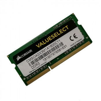 ОЗУ So-Dimm 4Gb PC3-12800s, DDR3-1600, Corsair ValueSelect CMSO4GX3M1A1600C11