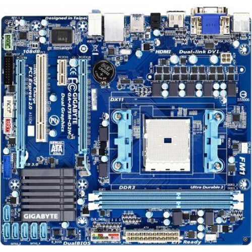 системная плата сокет FM GigaByte GA-A75M-D2H