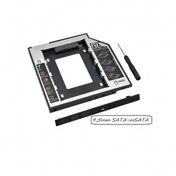 Оптибей,Caddy, Dexp AT-DH01, 9,5mm, SATA-mSATA