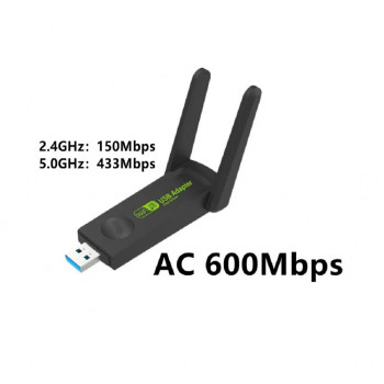 сетевая карта USB WiFi с антенной 2,4 ГГц + 5 ГГц Afox MT7606 802.11 b/g/n 