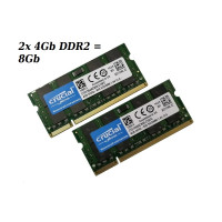 ОЗУ So-Dimm 8Gb PC2-6400, DDR2-800 Crucial CT51264C800.C16FC  (Kit 2x4Gb) 