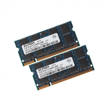 ОЗУ So-Dimm 4Gb PC2-6400, DDR2-800 Elpida EBE21UE8ACUA-8G-E (Kit 2x2Gb)