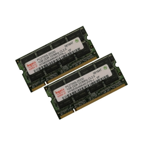 ОЗУ So-Dimm 2Gb PC-2700, DDR-333 Hynix HYMD564M646CFP8-J YF (Kit 2x1Gb) 