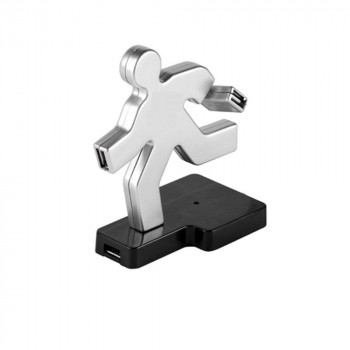 USB-хаб Exegate UH-172 4-port, USB 2.0, серебристо-черный