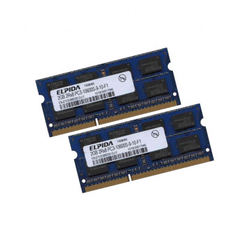ОЗУ So-Dimm 4Gb PC3-10600, DDR3-1333, Elpida EBJ21UE8BDS0-DJ-F (Kit 2x2Gb)
