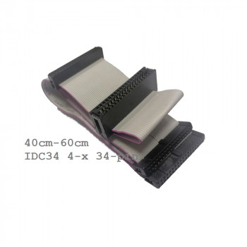 Шлейф управления FDD (флоппи) IDC34 4-разьема, 40-60см, серый, Gembird СC-FDD