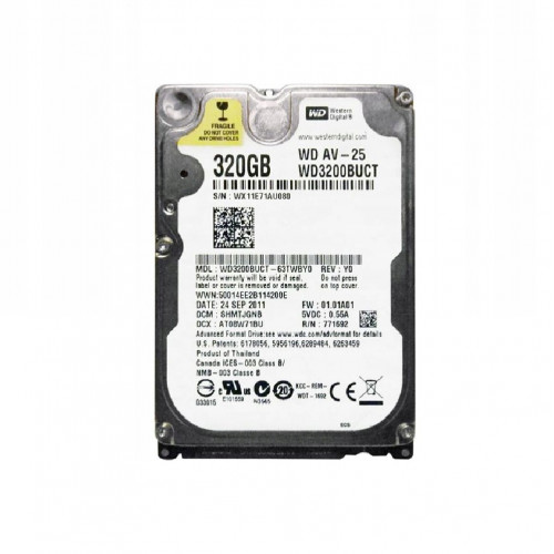Винчестер 2,5" 320Gb SATA  WD AV-25 WD3200BUCT-63TWBY0