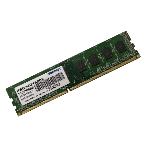 ОЗУ Dimm 4Gb PC3-12800(1600)DDR3 Patriot PSD34G16002