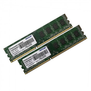 ОЗУ Dimm 8Gb PC3-12800(1600)DDR3 Patriot PSD34G16002 (Kit 2x4Gb) 