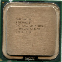 б/у процессор сокет 775 Intel Celeron-D (365) 3,6/512/533 SL9KJ