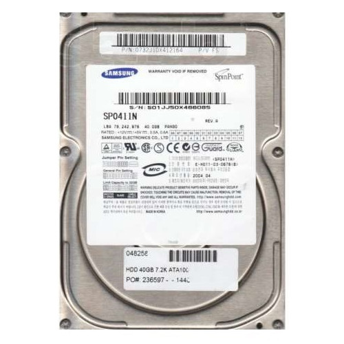 Винчестер IDE 40Gb Samsung SpinPoint P80 SP0411N