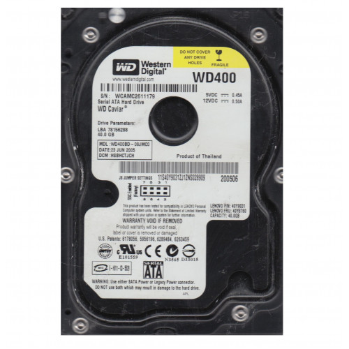 Винчестер SATA 40Gb WD WD400BD
