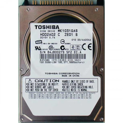 Винчестер 2,5" 100Gb IDE Toshiba MK1031GAS ZE01 S