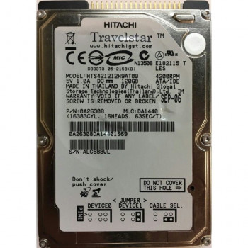 б/у Винчестер 2,5" 120Gb IDE Hitachi Travelstar 4K120 HTS421212H9AT00