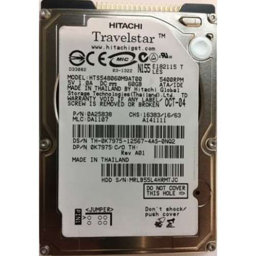 б/у винчестер IDE 2,5" 60Гб Hitachi hts548060m9at00