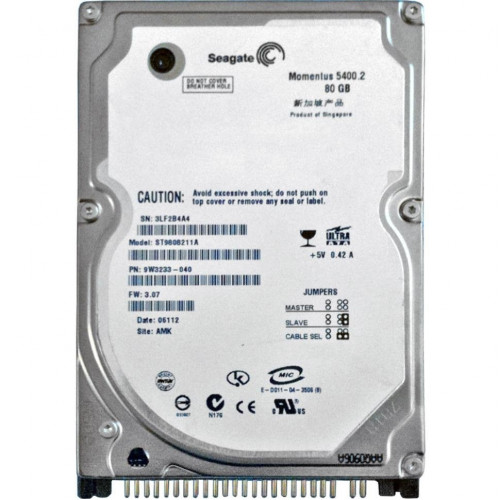 б/у винчестер IDE 2,5" 80Гб Seagate ST9808211A